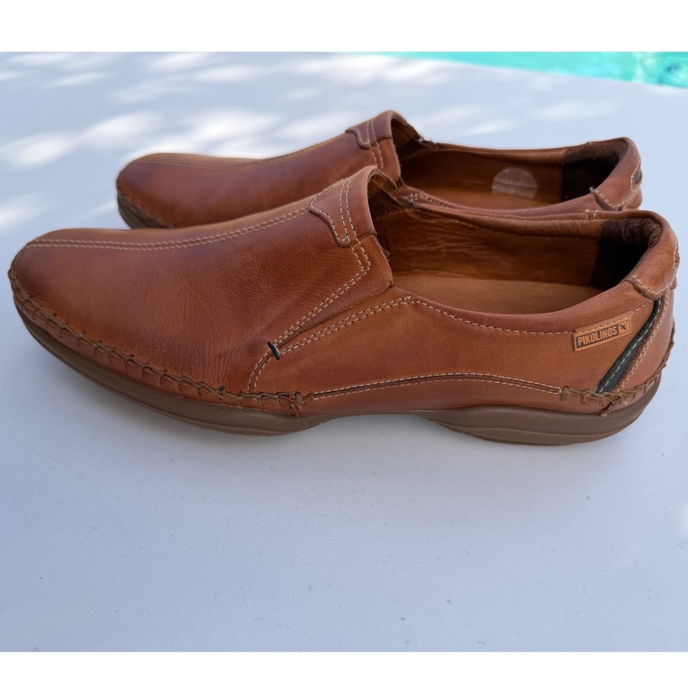 Pikolinos San Telmo Mens Tan Leather Slip On Loafers Size 41 US 7.5-8 Brown